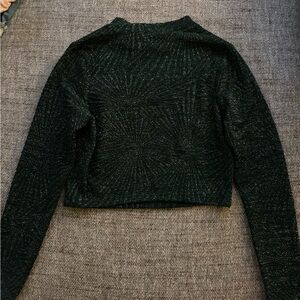 Sparkly green turtleneck top